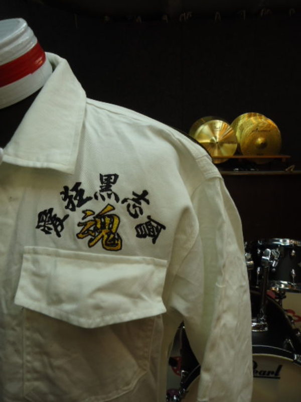 PAOPAO 購入 背中刺繍ツナギ半袖 カーキ色 【試着のみ】 BKACKEMPERORのでツナギ刺繍 | 特攻服、学ランの刺繍を激安