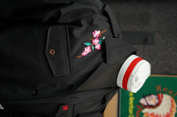 希少　新品　来夢来人　刺繍　極悪チェリー　ジャージ　M　黒 MAD MEDiCiNE 那月邪夢 黒ロング特攻服刺繍 | 特攻服の刺繍